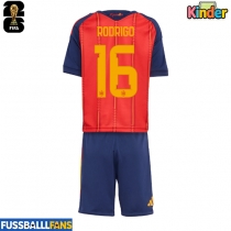 Spanien Rodri Hernandez #16 Heimtrikotsatz Kinder WM 2026 Kurzarm (+ Kurze Hosen)